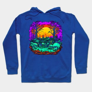 Psychedelic Graveyard of Skulls In The Sun, Macabre Hoodie